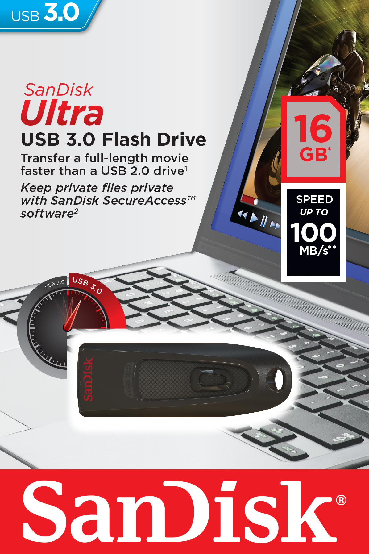 SanDisk Ultra - USB-Flash-Laufwerk - 16 GB, Ansicht 2