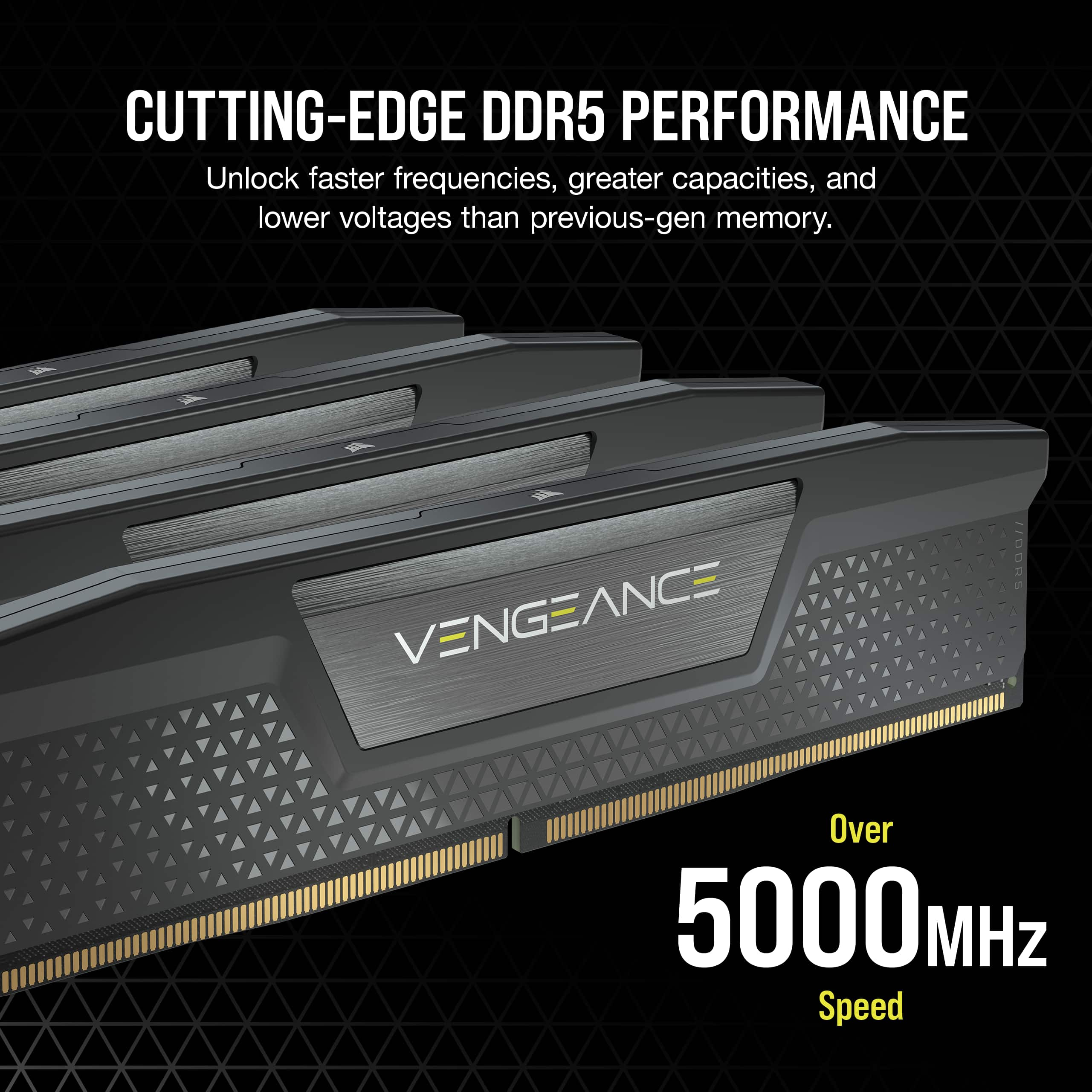 Corsair Vengeance - DDR5 - Kit - 32 GB: 2 x 16 GB - DIMM 288-PIN - 6000 MHz / PC5-48000 - CL38 - 1.35 V - Schwarz, Ansicht 3