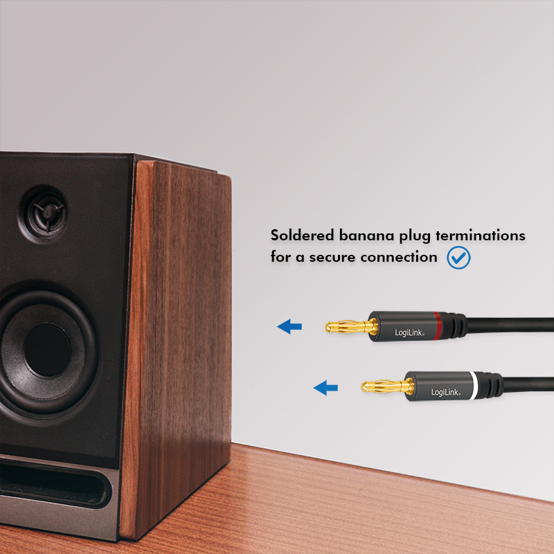 LogiLink Audiokabel - Bananen männlich zu Bananen männlich, Ansicht 4