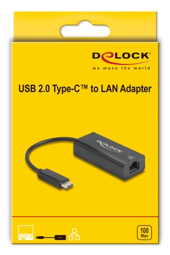 Delock USB 2.0 Type-C Adapter zu 10/100 Mbps LAN, Ansicht 3