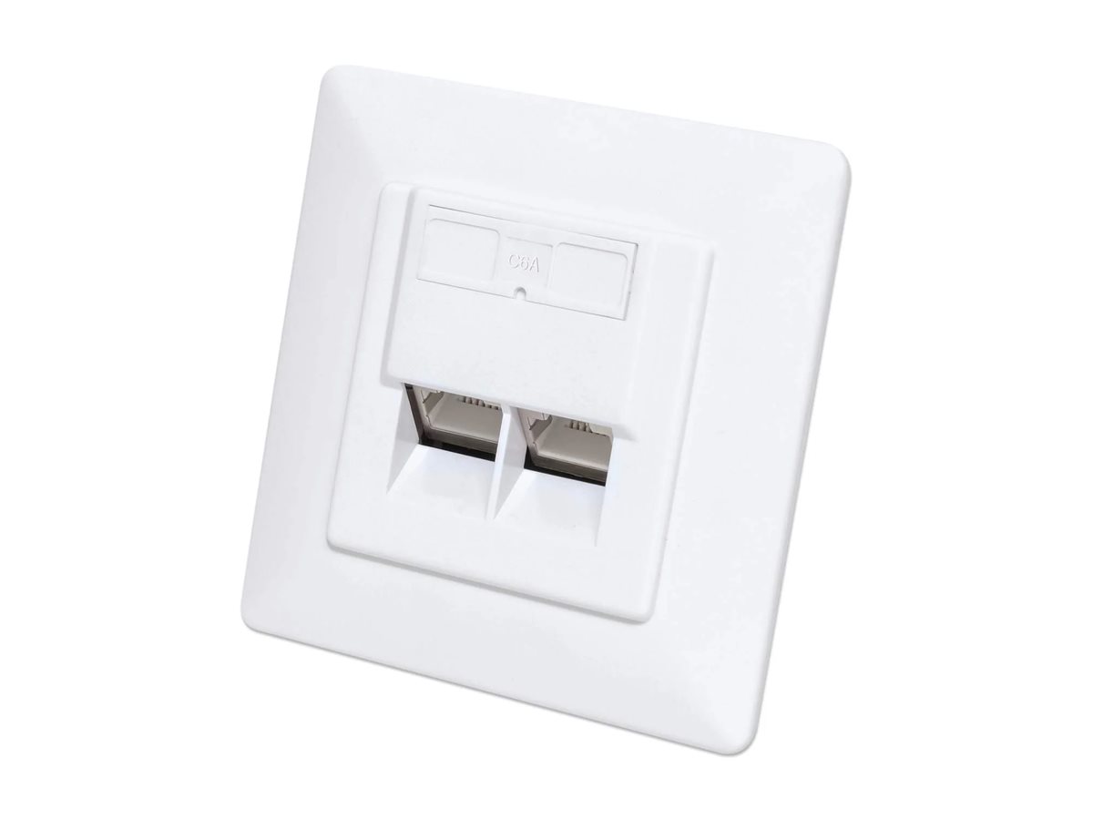 Intellinet Wandplatte - CAT 6a 10G - mit Beschriftungsfenster