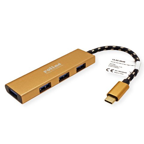 ROLINE 14.02.5049-5 - USB 3.2 Gen 1 (3.1 Gen 1) Type-C - USB 3.2 Gen 1 (3.1 Gen 1) Type-C - 5000 Mbit/s - Gold, Ansicht 4