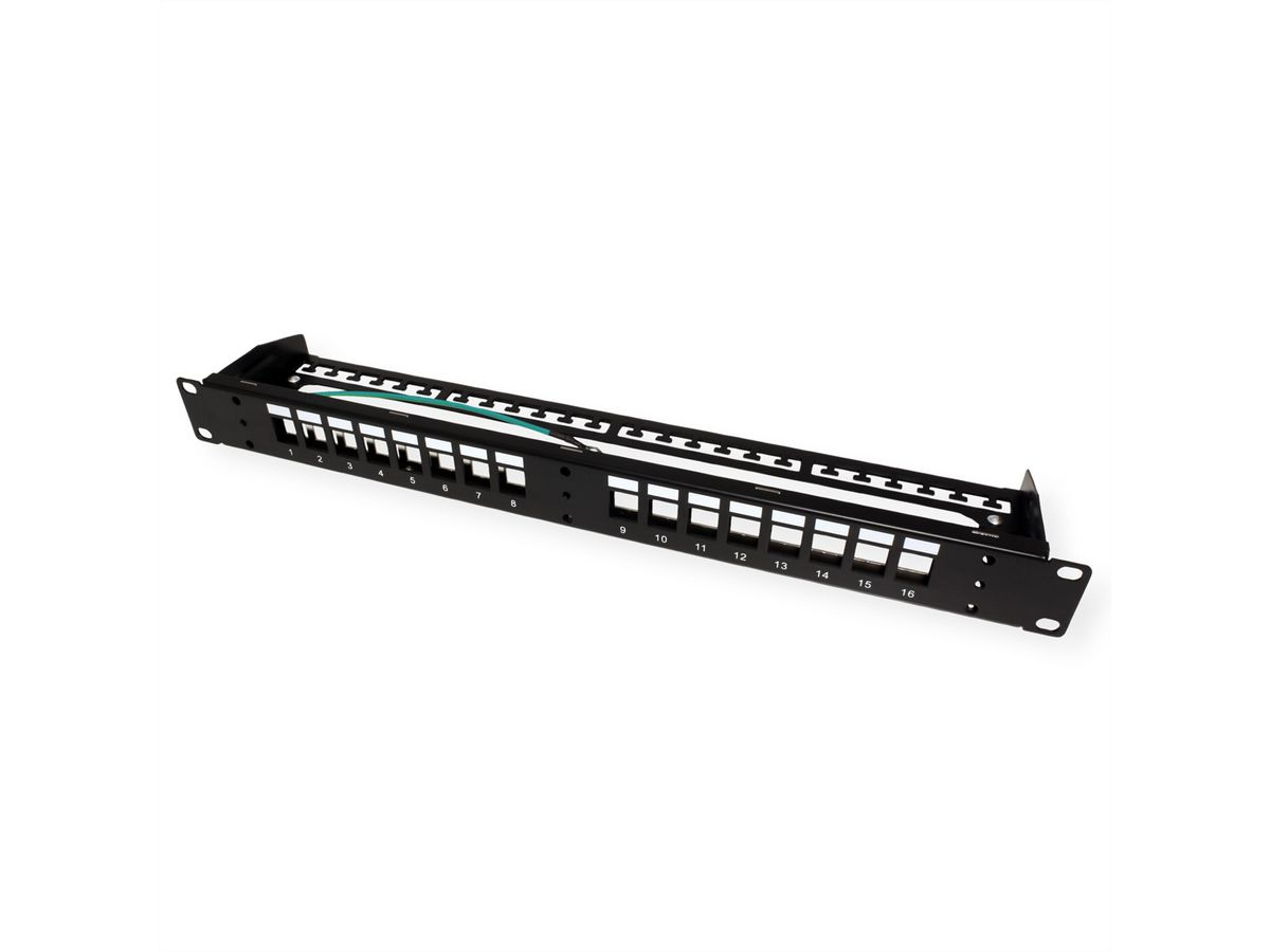 ROLINE 19-Keystone-Modulträger 16 Ports geschirmt schwarz, Ansicht 3