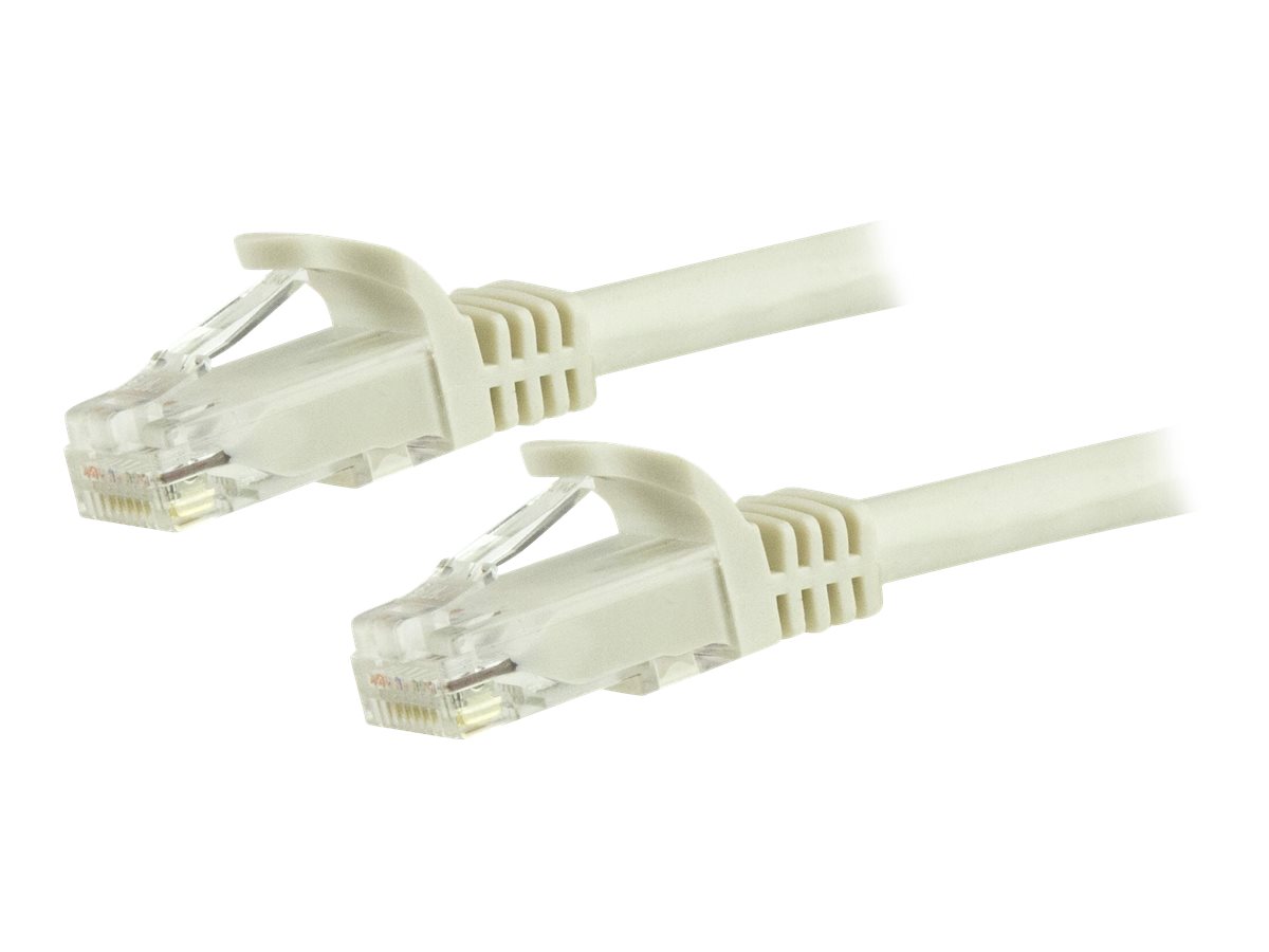StarTech.com 7.5m CAT6 Ethernet Cable, 10 Gigabit Snagless RJ45 650MHz 100W PoE Patch Cord, CAT 6 10GbE UTP Network Cable w/Strain Relief, White, Wiring is UL Certified/TIA - Category 6 - 24AWG (N6PATC750CMWH)