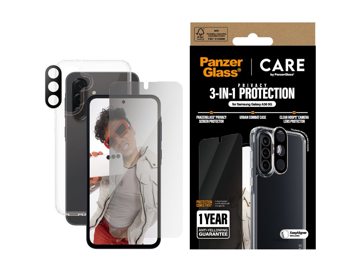 PanzerGlass CARE by PanzerGlass Urban Combat - 3-in-1 Sichtschutzpaket - hintere Abdeckung für Samsung Galaxy A36, Ansicht 3