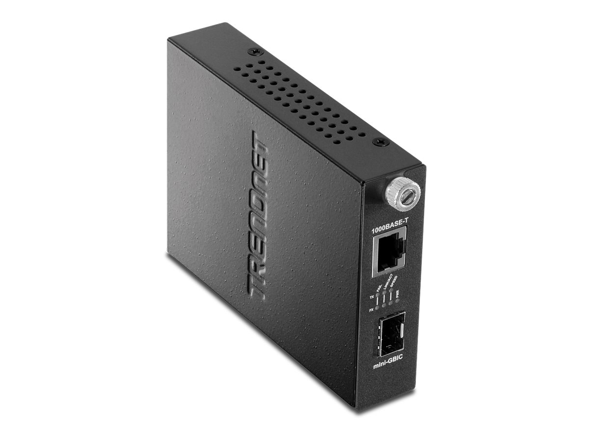 TRENDnet TFC-1000MGA - Medienkonverter - 1GbE - 10Base-T 100Base-TX 1000Base-T - RJ-45  SFP (mini-GBIC)