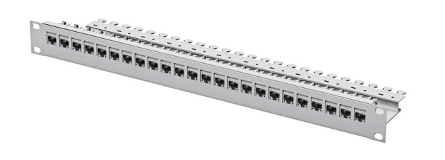 Telegärtner Karl Gärtner Telegärtner - Patch Panel - Vorderseite - Rack montierbar - RJ-45 X 24 - Hellgrau, RAL 7035, Ansicht 2