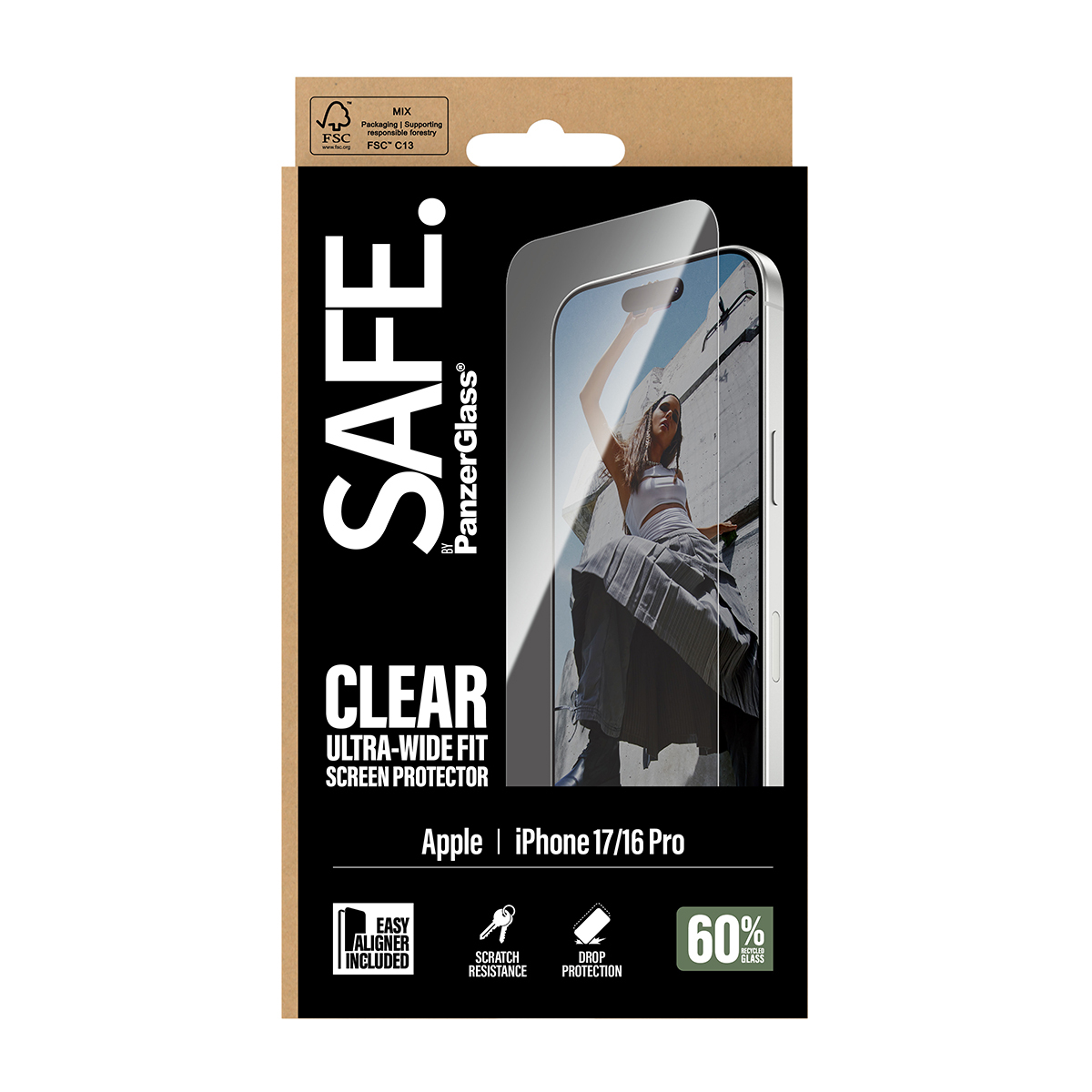 PanzerGlass SAFE. Screen Protector iPhone 17/16 Pro Ultra-Wide Fit, Ansicht 3