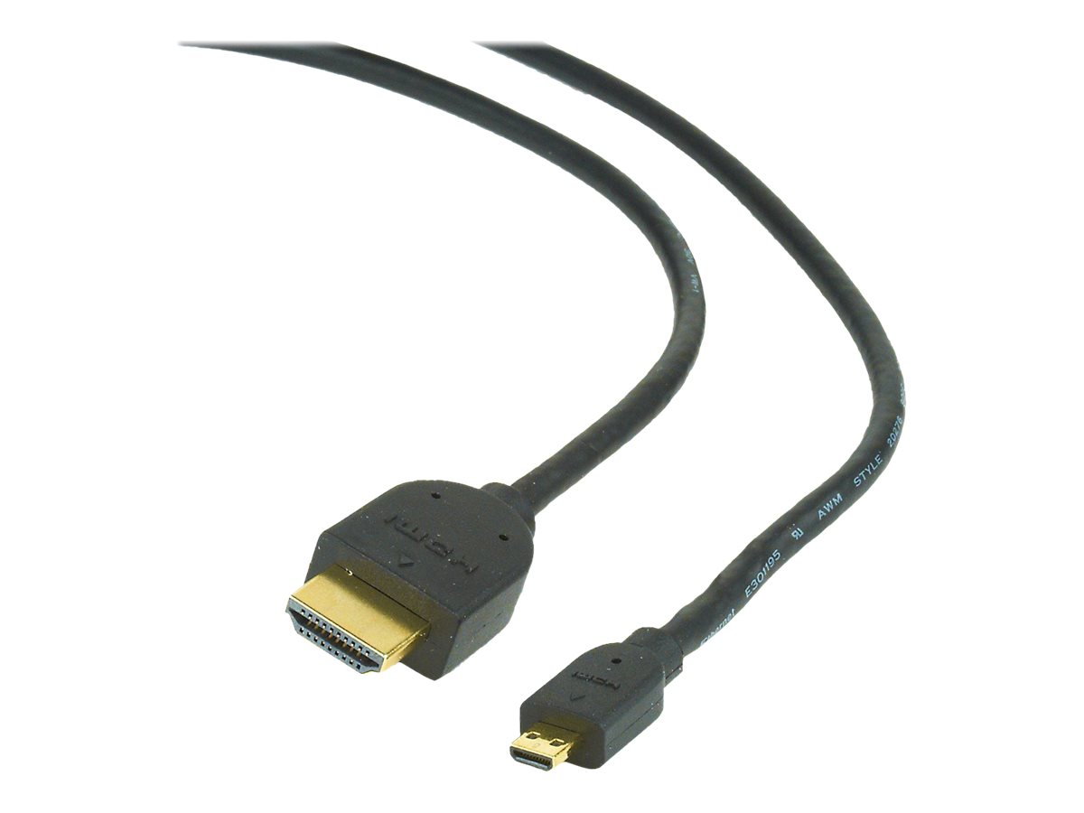 Gembird HDMI-Kabel - 19 pin micro HDMI Type D männlich zu HDMI männlich, Ansicht 3
