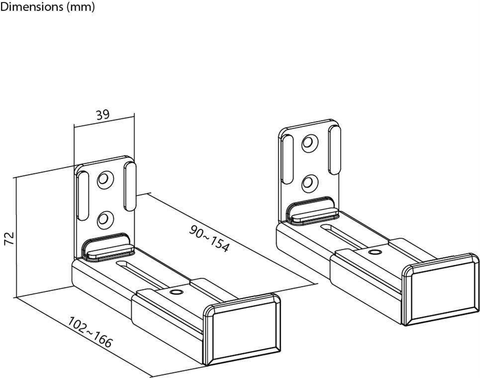 Goobay Soundbar-Wandhalterung Universal schwarz, Ansicht 2