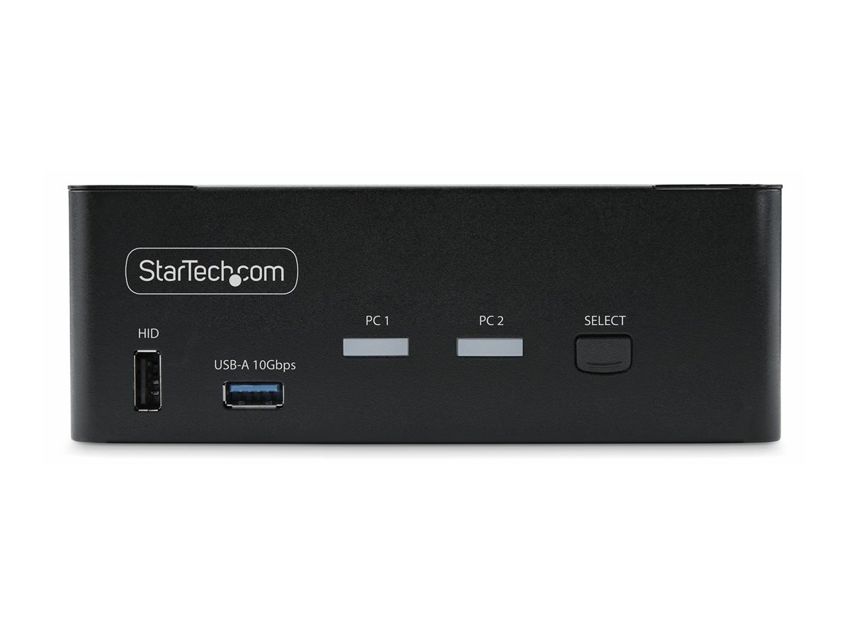 StarTech.com 2-Port Dual-Monitor DisplayPort KVM Switch 8K 60Hz  4K 144Hz DP 1.4 2x USB 10Gbps Ports 4x USB HID Ports Hotkey Switching TAA Compliant