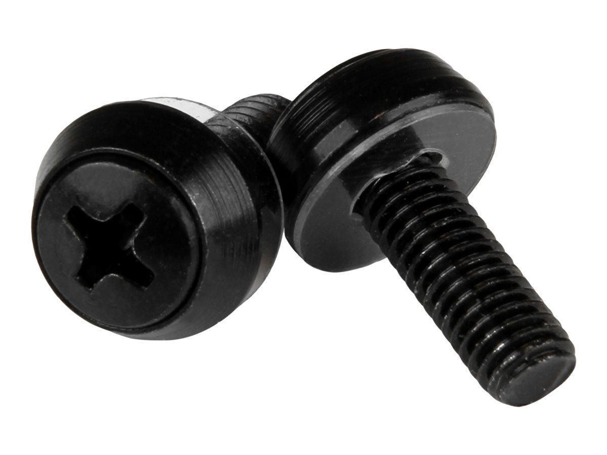 StarTech.com Startech M6 x 12mm - Montageschrauben - 100er Pack - M6 Schrauben für Server Rack und Serverschrank - Schrauben-Kit - Schwarz (Packung mit 100)
