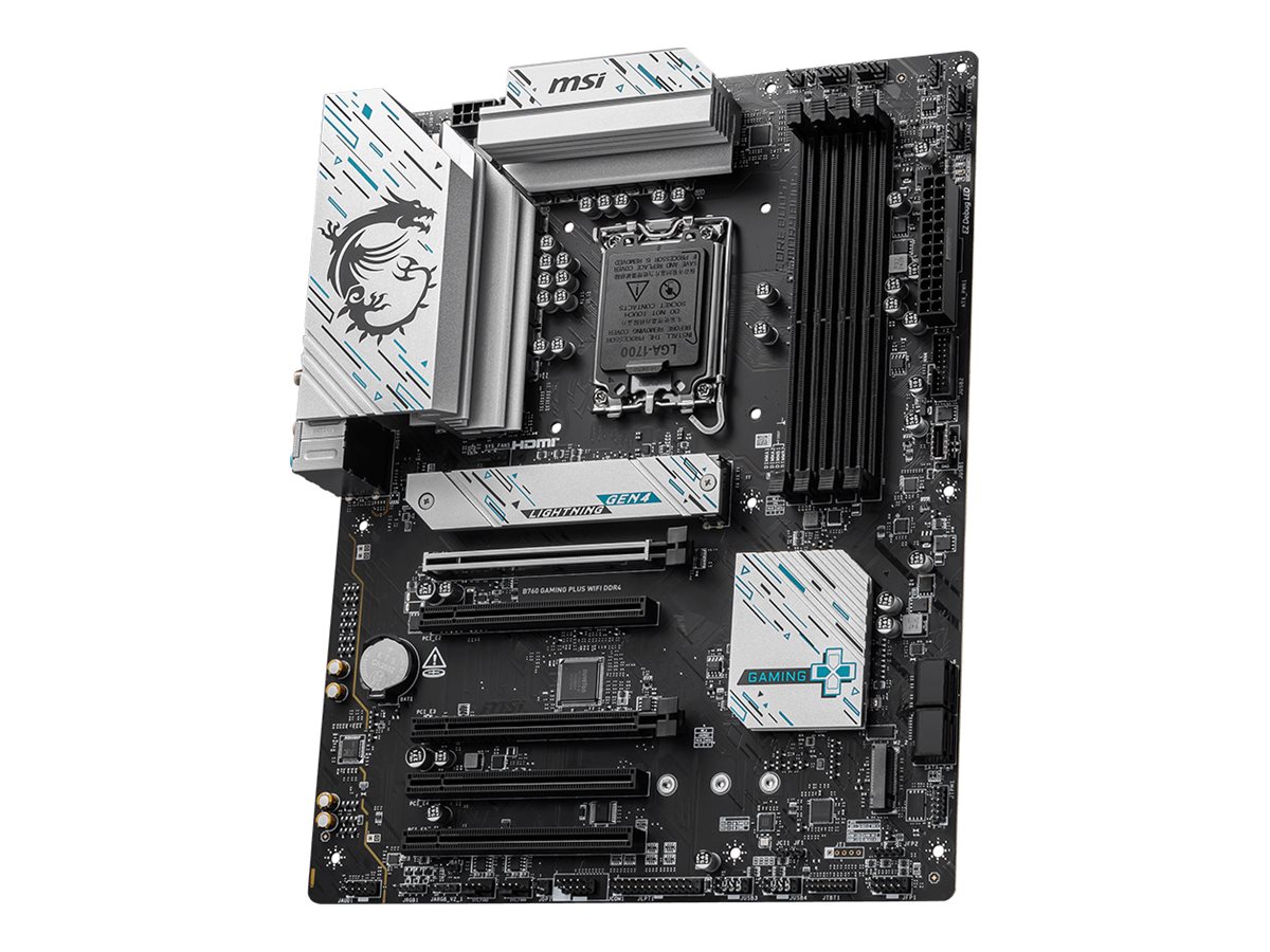 MSI B760 GAMING PLUS WIFI DDR4 - Motherboard - ATX - LGA1700-Sockel - B760 Chipsatz - USB 3.2 Gen 1, USB 3.2 Gen 2, USB-