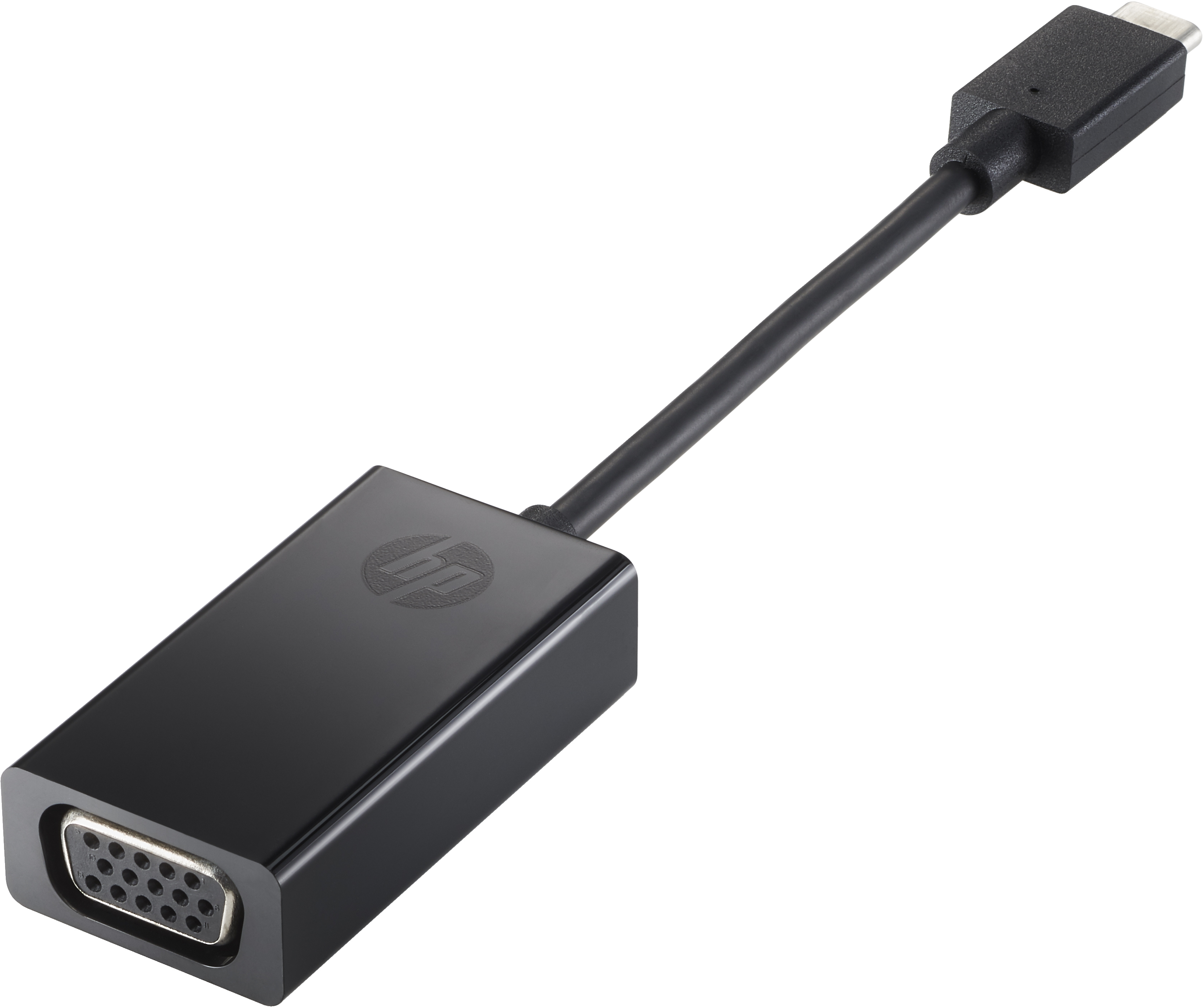 HP USB-C-zu-VGA-Adapter, Schwarz, 13 mm, 25,5 mm, 150 mm, 23,9 g, 110 mm