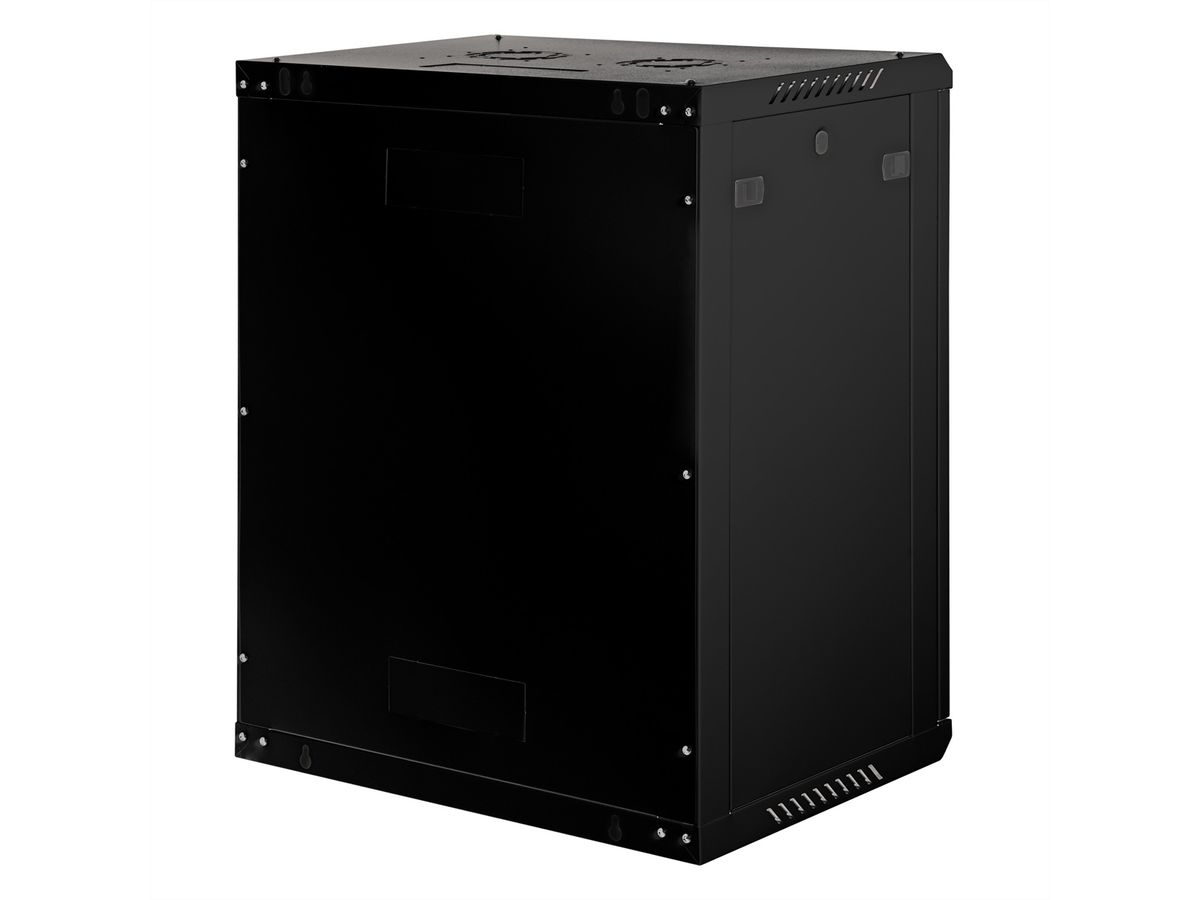 ROLINE Basic Plus - Gehäuse Netzwerkschrank - 600x450 BxT - geeignet für Wandmontage - Jet Black, RAL 9005 - 18U - 19, Ansicht 3