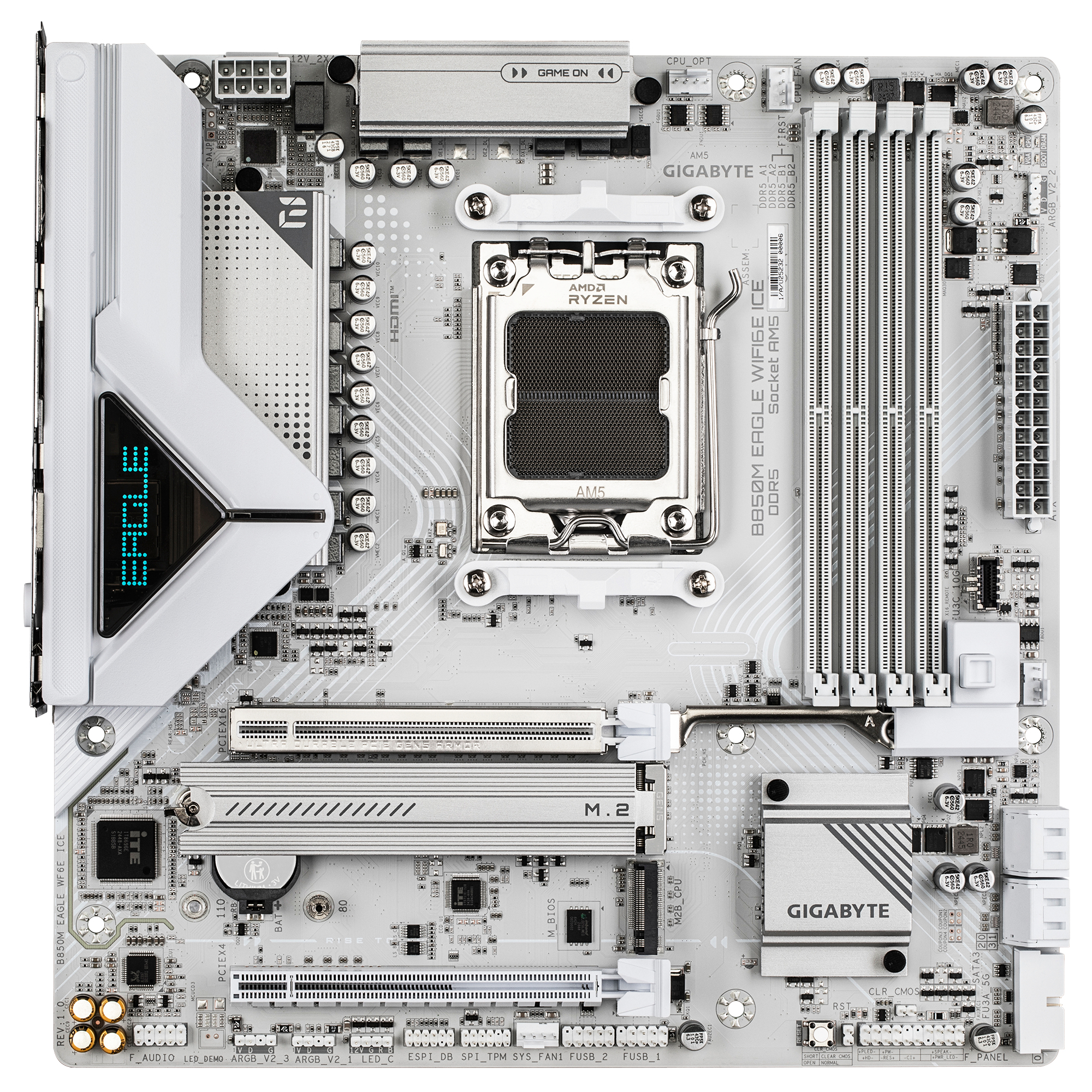 Gigabyte B850M EAGLE WIFI6E ICE - Motherboard - micro ATX - Socket AM5 - AMD B850 Chipsatz - USB-C 3.2 Gen2…, Ansicht 2