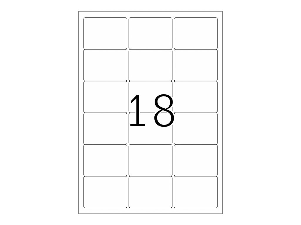 HERMA Special - Papier - matt - selbstklebend entfernbarer Klebstoff - weiß - 63.5 x 46.6 mm 1800 Etikett(en) (100 Bogen x 18)