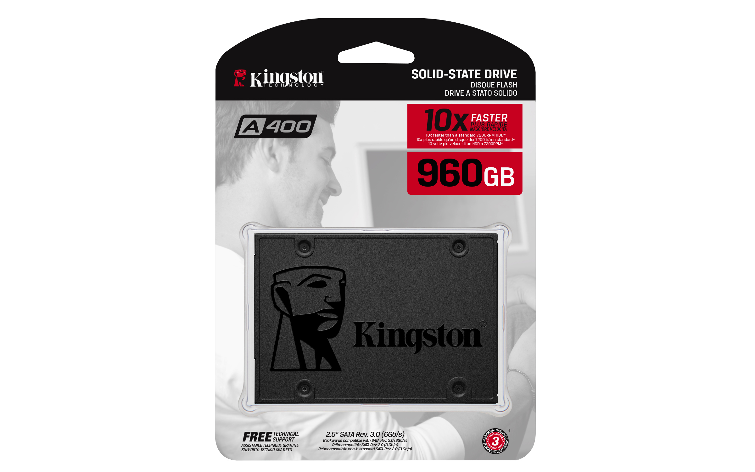 Kingston A400 - SSD - 960 GB - intern - 2.5 (6.4 cm), Ansicht 2