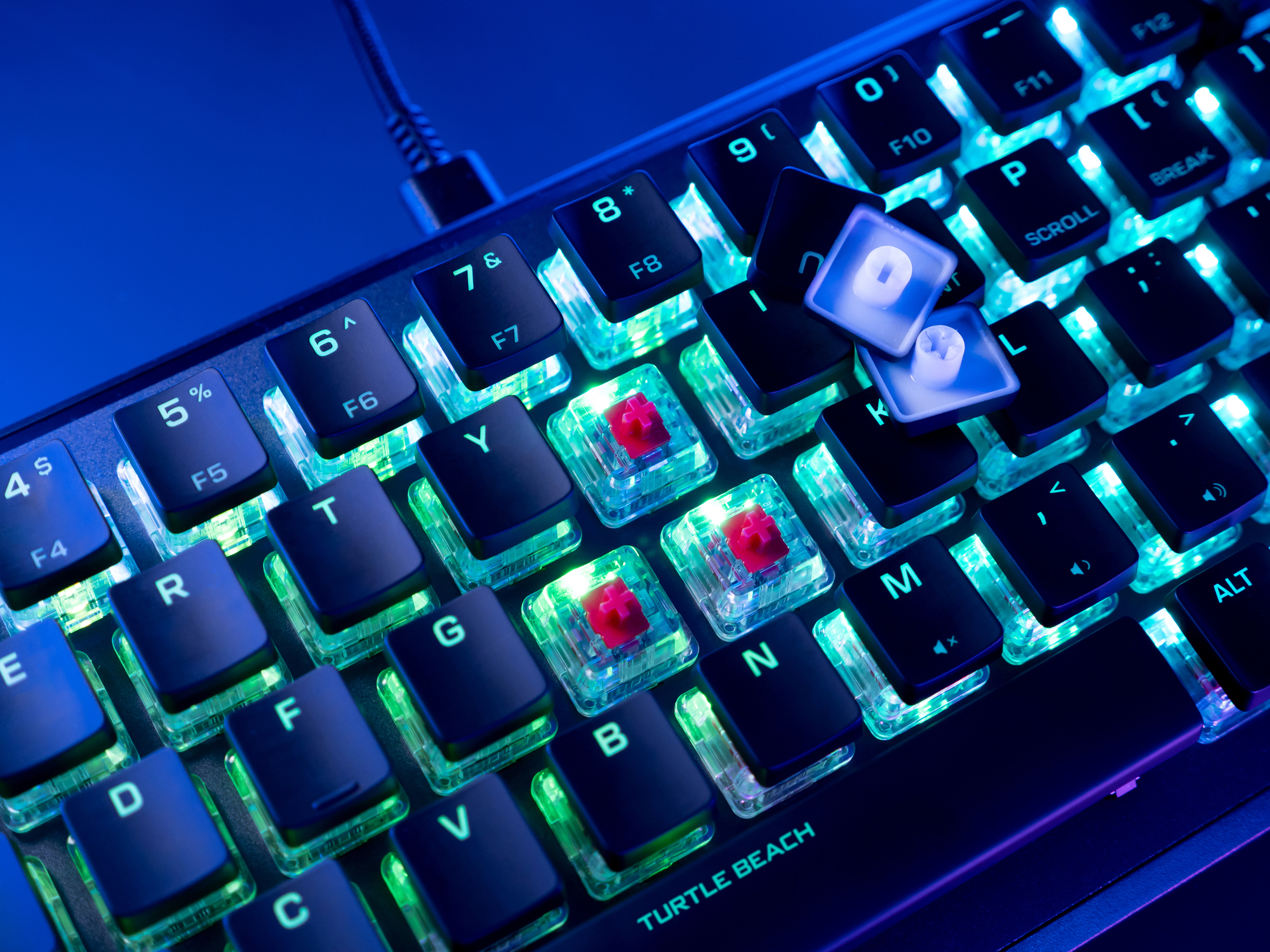 Turtle Beach Vulcan II Mini Black Red Switch - Tastatur - Optisch - TL: Deutsch, QWERTZ, Ansicht 4