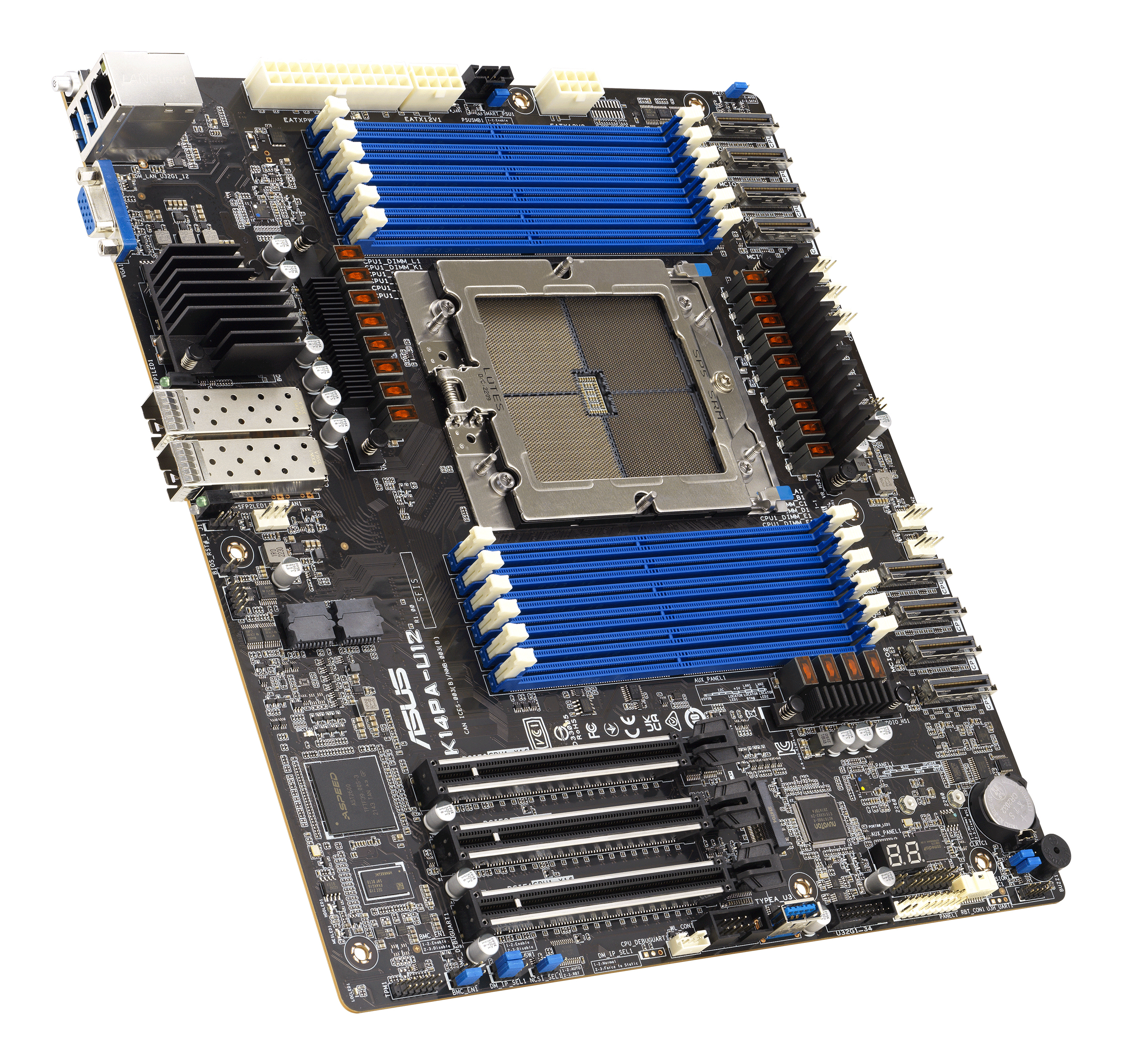 ASUS K14PA-U12 - Motherboard - SSI CEB - AMD keine CPU - Socket SP5 - E-ATX, Ansicht 2