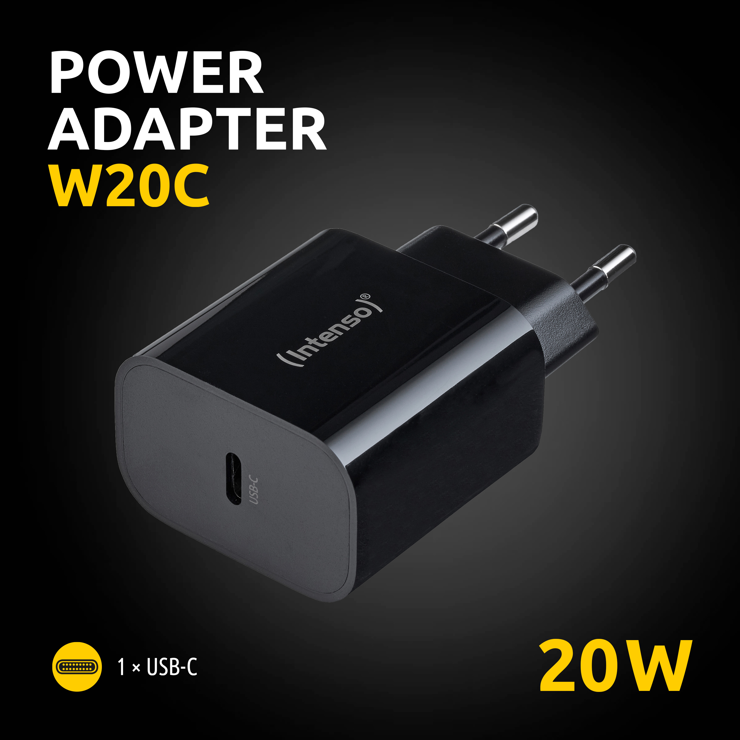 Intenso W20C black USB-C Adapter 20 W Schwarz, Ansicht 3