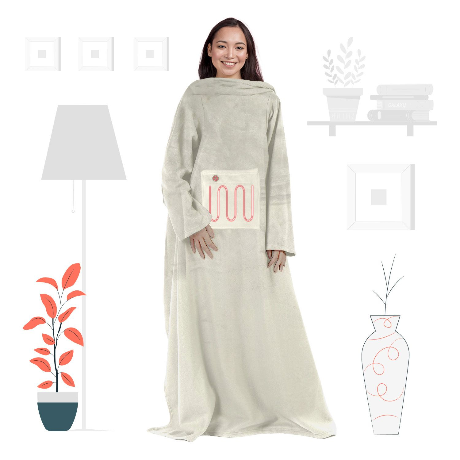 Mad Monkey Beheizte Decke Beige, Ansicht 4