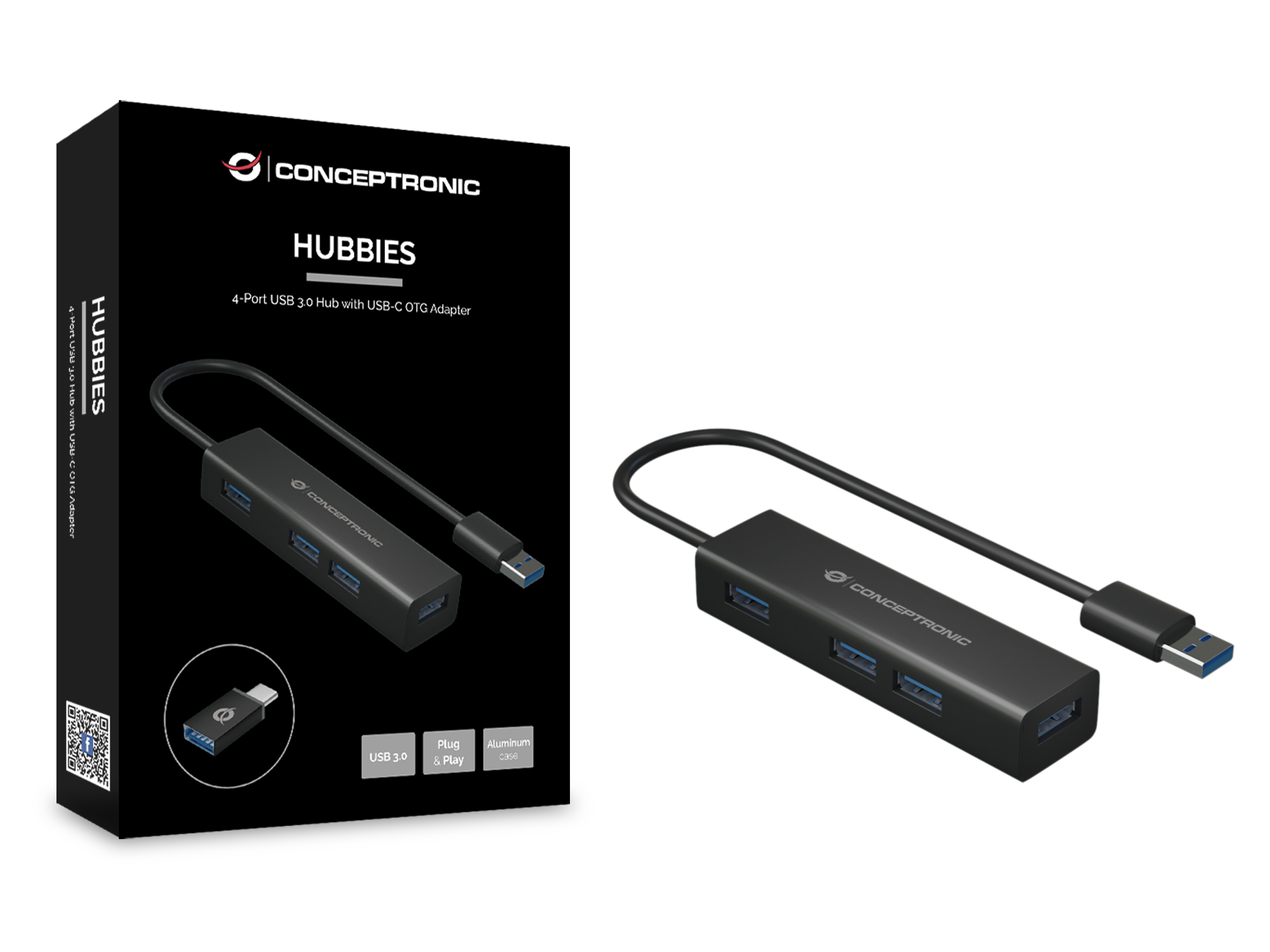 Conceptronic HUBBIES06B - Hub - 4 x SuperSpeed USB 3.0, Ansicht 4