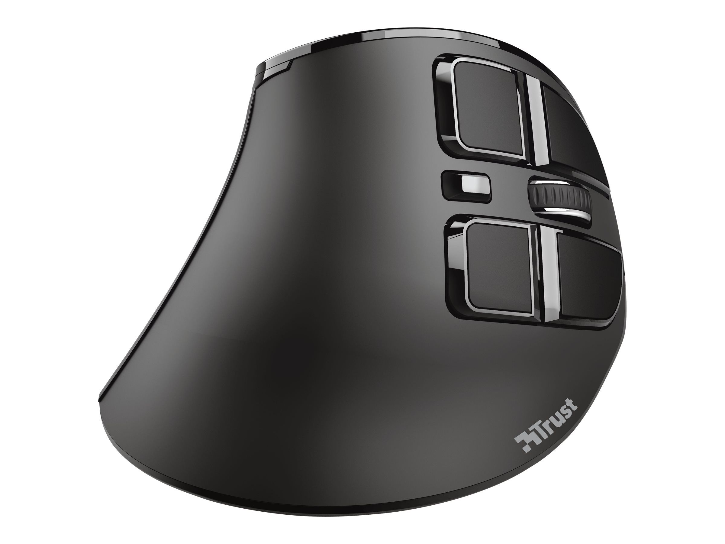 Trust Voxx - Vertikale Maus - ergonomisch - Für Rechtshänder - optisch - 9 Tasten - kabellos - Bluetooth 2.4 GHz - kabelloser Empfänger (USB)