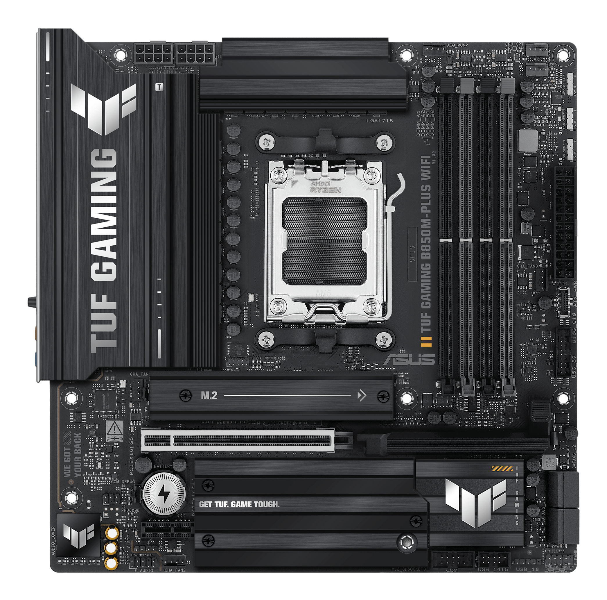 ASUS TUF GAMING B850M-PLUS WIFI - Motherboard - micro ATX - Socket AM5 - AMD B850 - Onboard-Grafik (CPU erforderlich), Ansicht 3