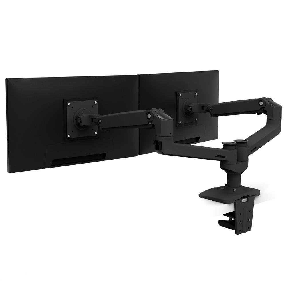 Ergotron LX Dual Side-by-Side Arm - Befestigungskit (Spannbefestigung für Tisch, Tischplattenbohrung, Stange, Ansicht 2