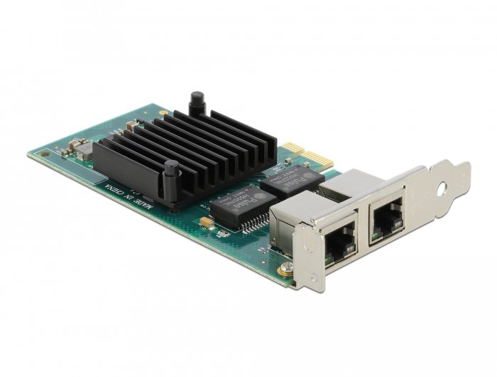 Delock PCI Express x1 Karte 2 x RJ45 Gigabit LAN i350, Eingebaut, Kabelgebunden, PCI Express, Ethernet, 4000 Mbit/s