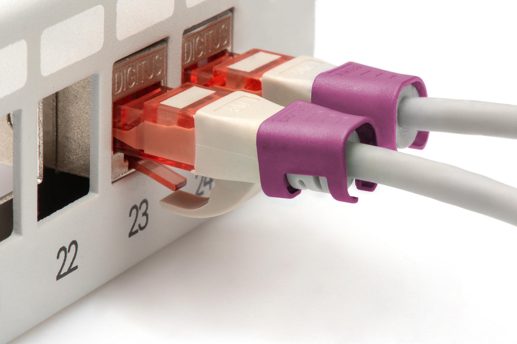 DIGITUS Farbclips für Patchkabel 100Stk. Magenta - Kabel - Netzwerk, Ansicht 3