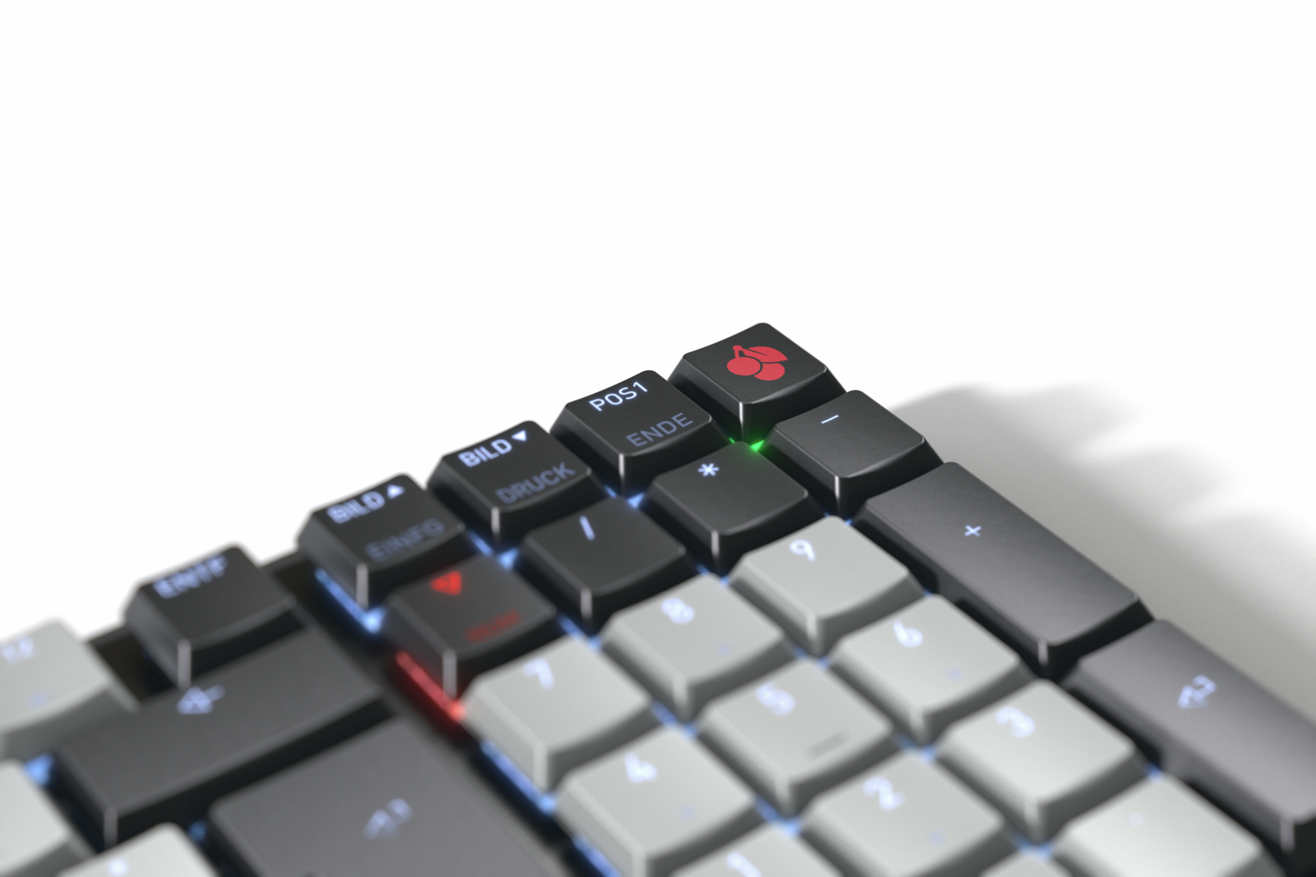 Cherry KW - Tastatur - 96% - compact - hintergrundbeleuchtet - TL: Deutsch, QWERTZ, Ansicht 3