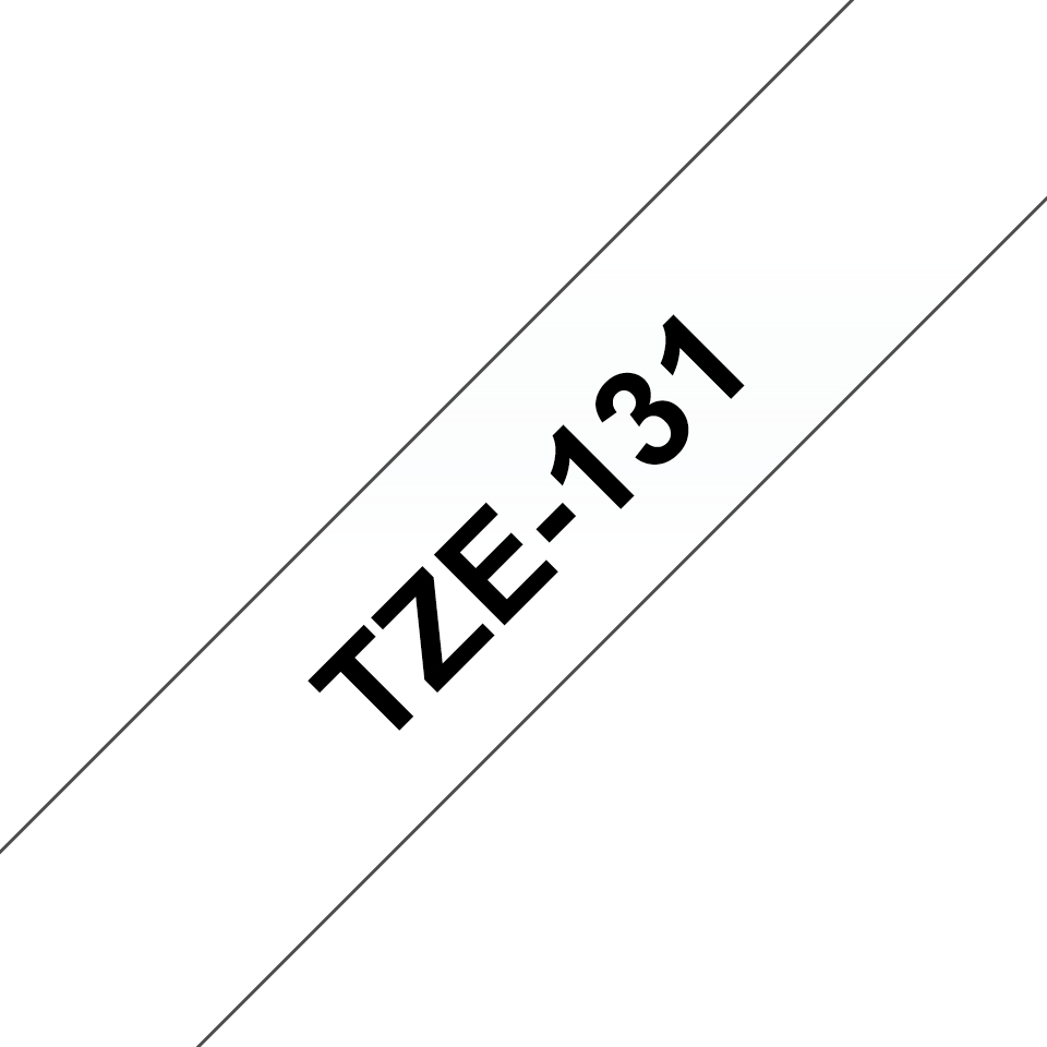 Brother TZe-131 - Standard-Klebstoff - schwarz auf durchsichtig - Rolle (1,2 cm x 8 m), Ansicht 2