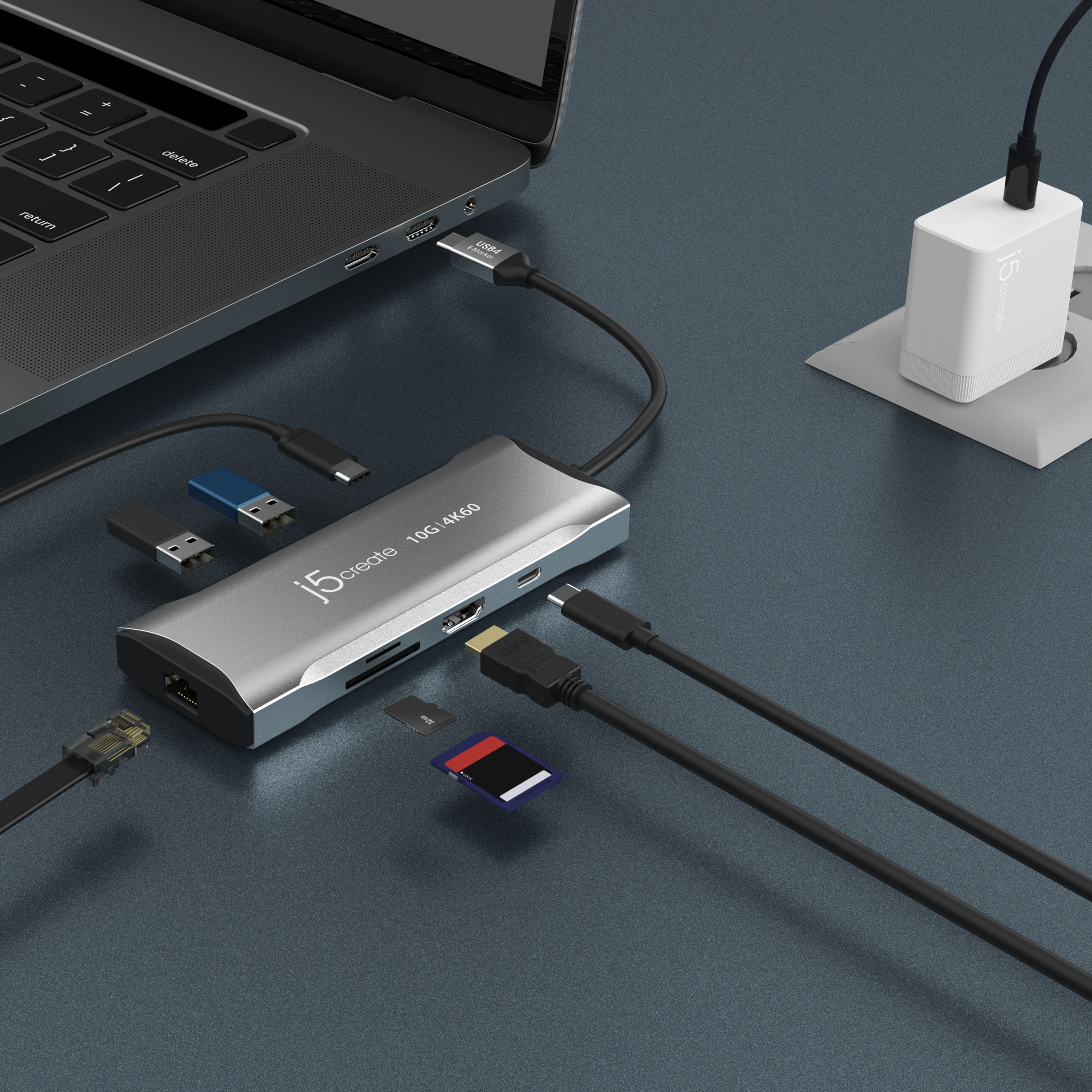 j5create JCD393-N - Mini-Dock - USB-C / USB4 / Thunderbolt 3 / Thunderbolt 4, Ansicht 4