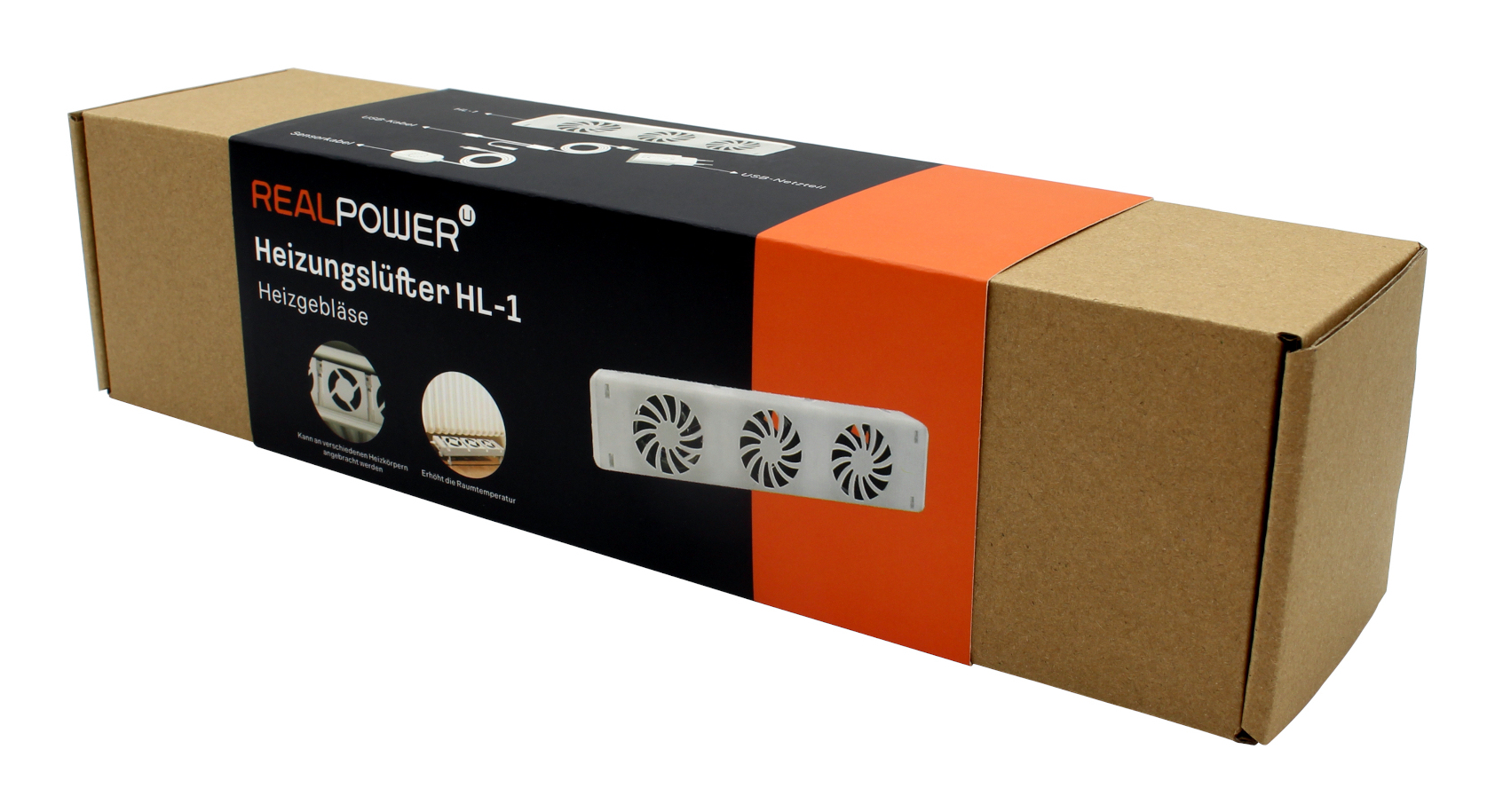 RealPower Heizungslüfter HL-1 Luefter mit 3 Ventilatoren, Ansicht 2