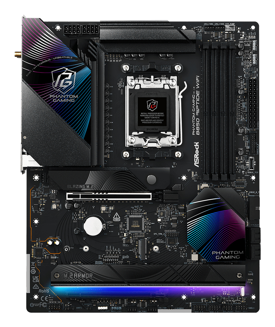 ASRock Phantom Gaming B850 Riptide WiFi - Motherboard - ATX - Socket AM5 - AMD B850 Chipsatz - Wi-Fi 7, Bluetooth, Ansicht 2