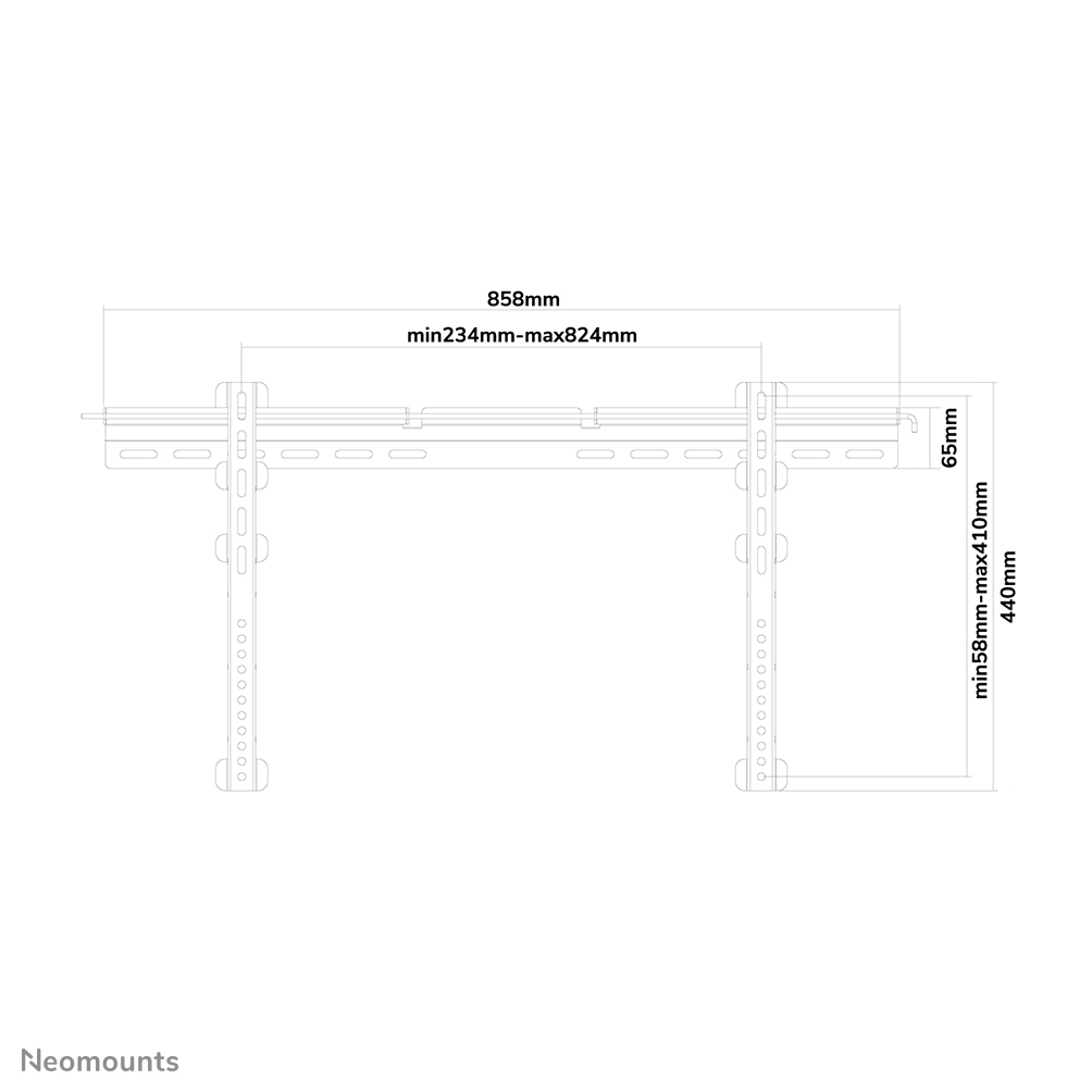 Neomounts PLASMA-W065 - Halterung - fest - für Flachbildschirm - Silber - Bildschirmgröße: 94-191 cm (37-75), Ansicht 4