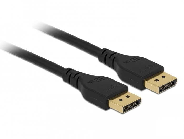 Delock DisplayPort Kabel 8K 60 Hz 2 m DP 8K zertifiziert ohne Einrastfunktion, 2 m, DisplayPort, DisplayPort, Männlich, Männlich, 7680 x 4320 Pixel