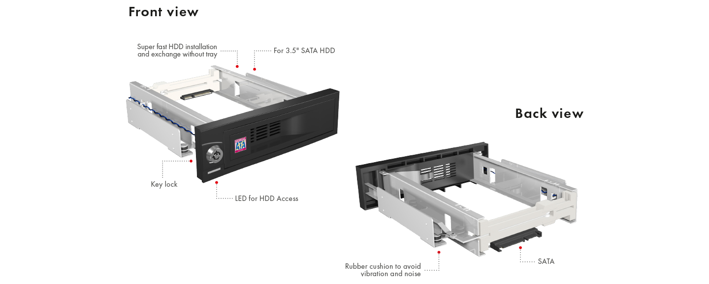 ICY BOX IB-168SK-B - Mobiles Speicher-Rack - 3.5 (8.9 cm), Ansicht 2