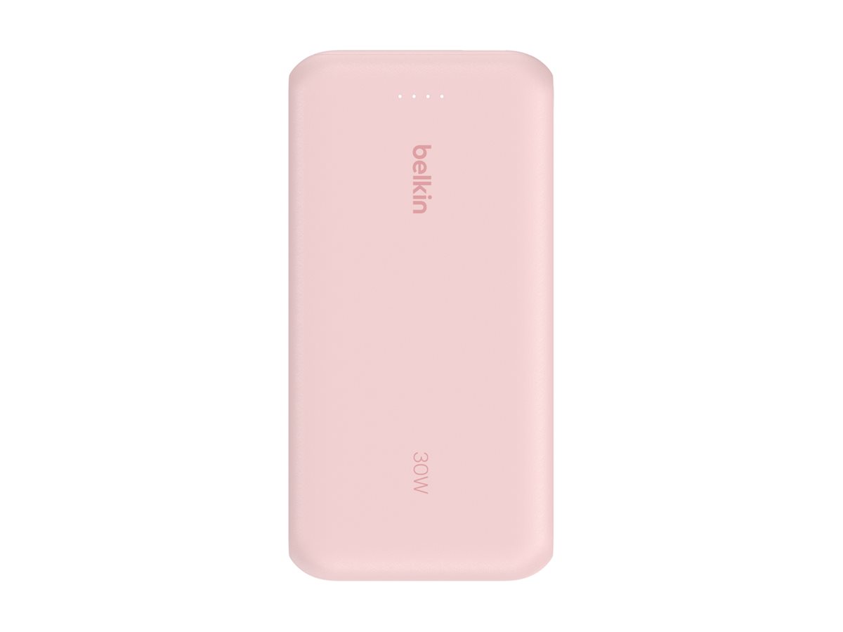 Belkin BoostCharge - Powerbank - 20000 mAh - 30 Watt - PD - 3 Ausgabeanschlussstellen (2 x USB-C, USB) - Rosa, Ansicht 4