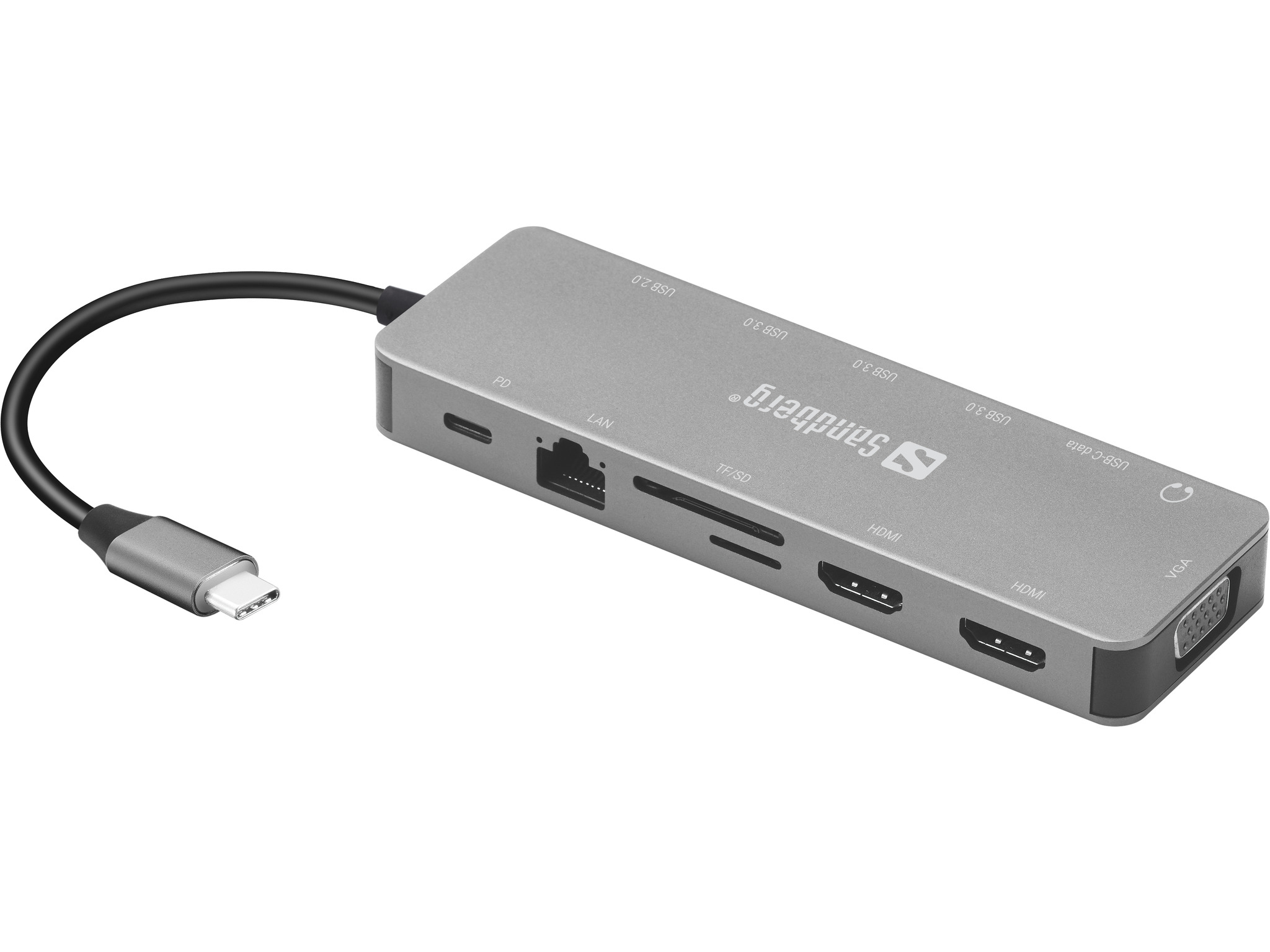 SANDBERG 13-in-1 - Dockingstation - USB-C - VGA, HDMI, Ansicht 3