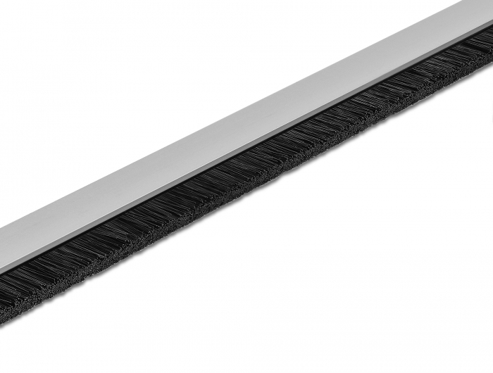Delock Bürstenstreifen 20 mm mit Alu-Profil gerade - Länge 1 m - Aluminium - Schwarz - Kunststoff - Rechteckig - 20mm, Ansicht 2