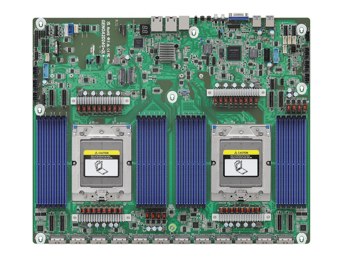 ASRock Industrial GENOA2D24G-2L+ - Motherboard - LGA6096 Socket - 2 Unterstützte CPUs - USB 3.2 Gen 1 - 2 x Gigabit LAN 