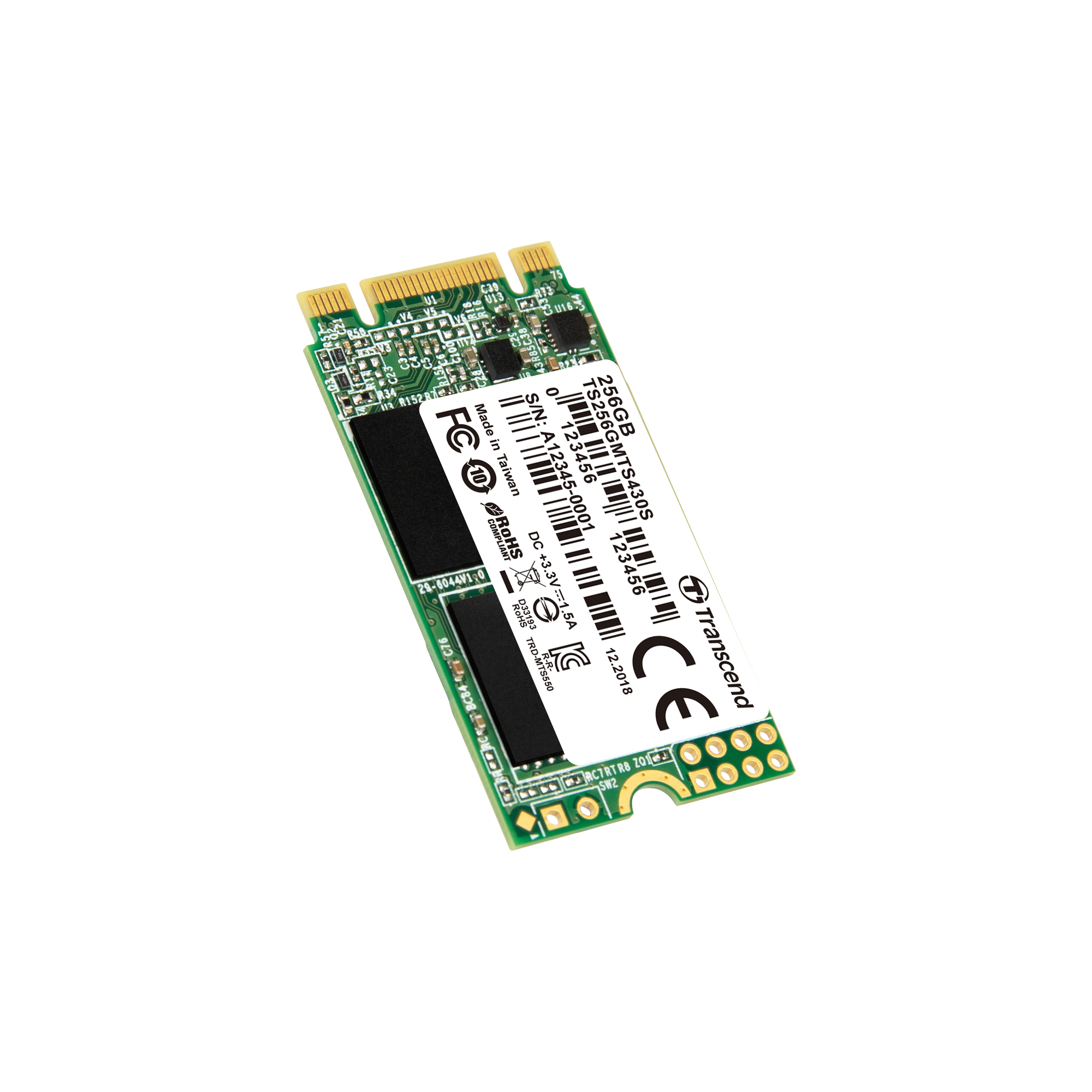 Transcend MTS430S - SSD - 256 GB - intern - M.2 2242, Ansicht 3