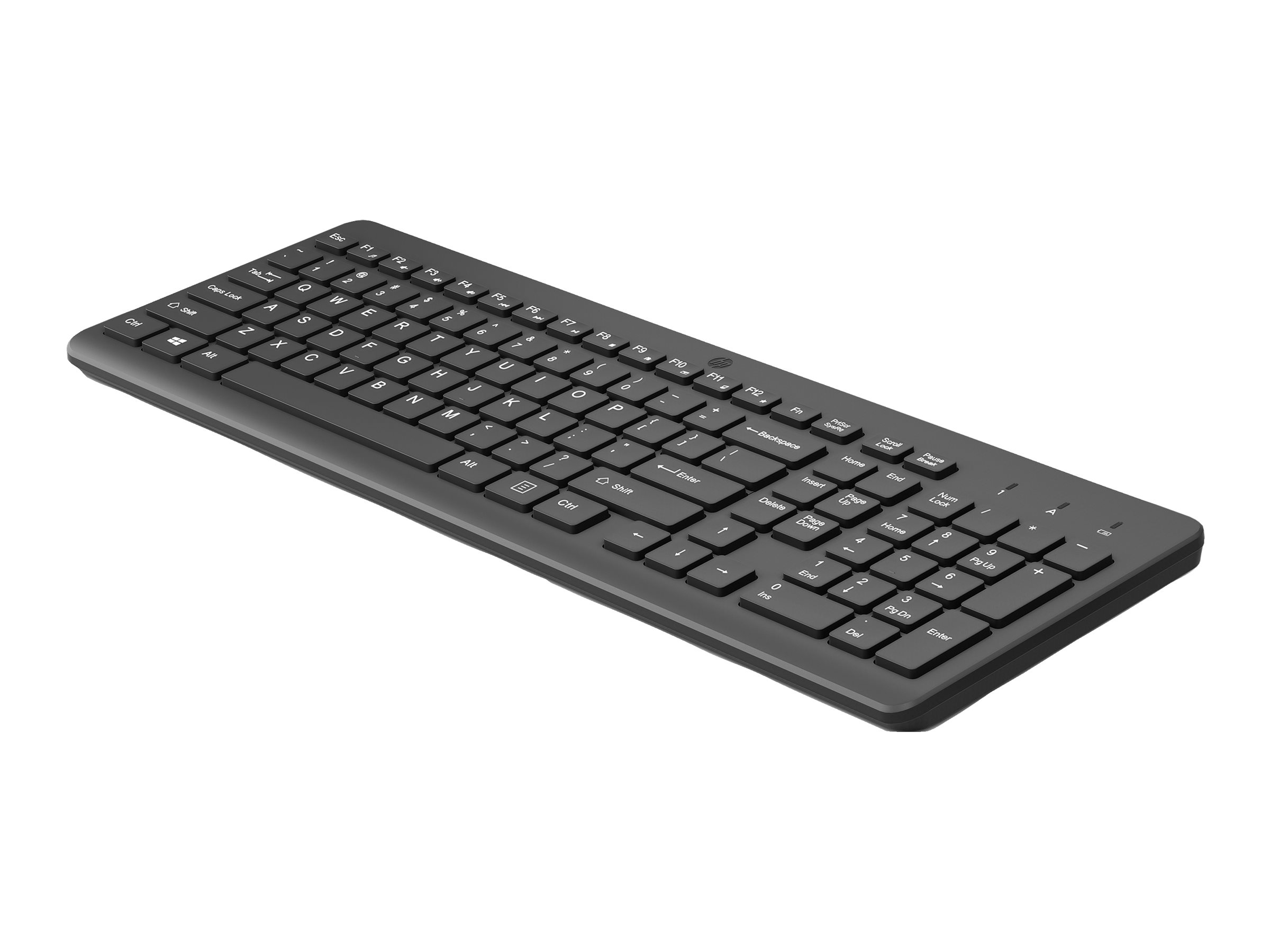 HP 225 - Tastatur - 2,5-Zonen-Layout - kabellos - 2.4 GHz - Deutsch - Schwarz
