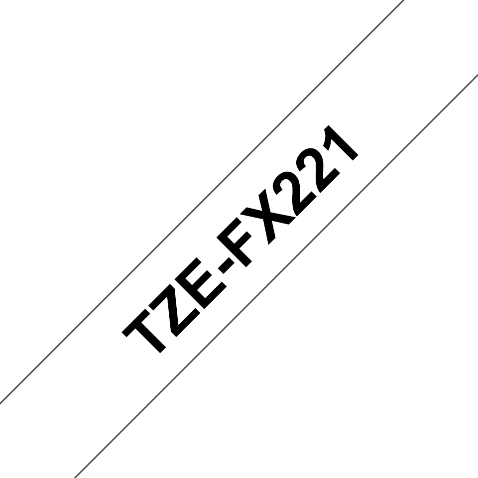 Brother TZe-FX221 - Schwarz auf Weiß - Rolle (0,9 cm x 8 m), Ansicht 2