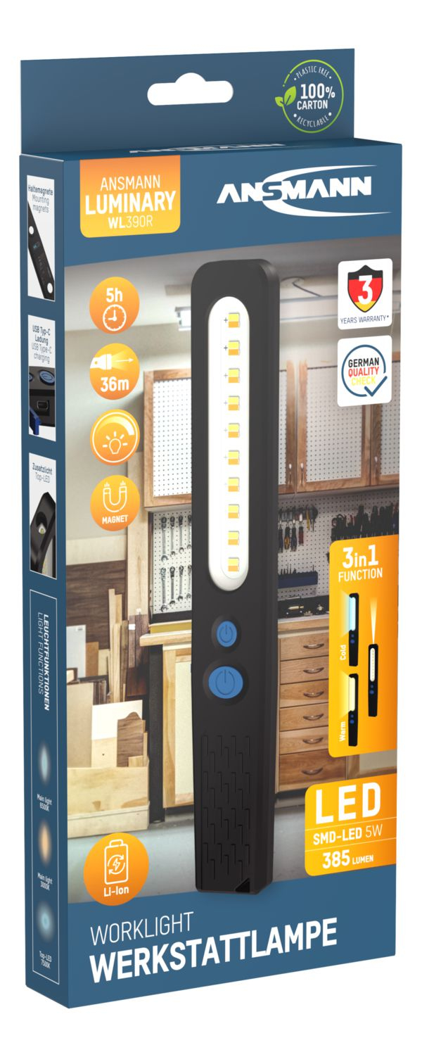 Ansmann Mobiles Licht Arbeitsleuchte WL390R wiederaufladbar, Ansicht 2