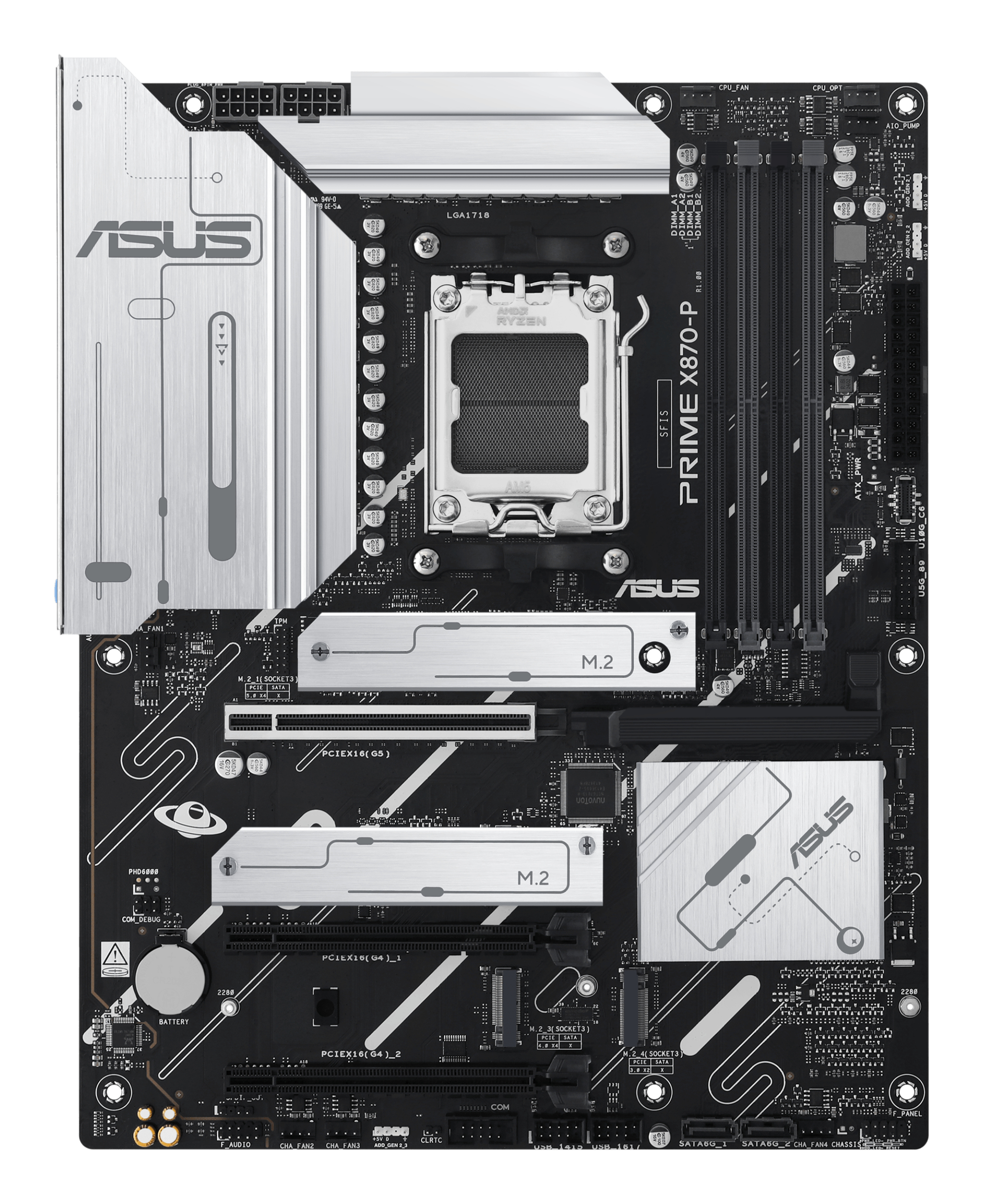 ASUS PRIME X870-P - Motherboard - ATX - Socket AM5 - AMD X870 Chipsatz - USB4, USB 3.2 Gen 2, USB-C 3.2 Gen2, Ansicht 4