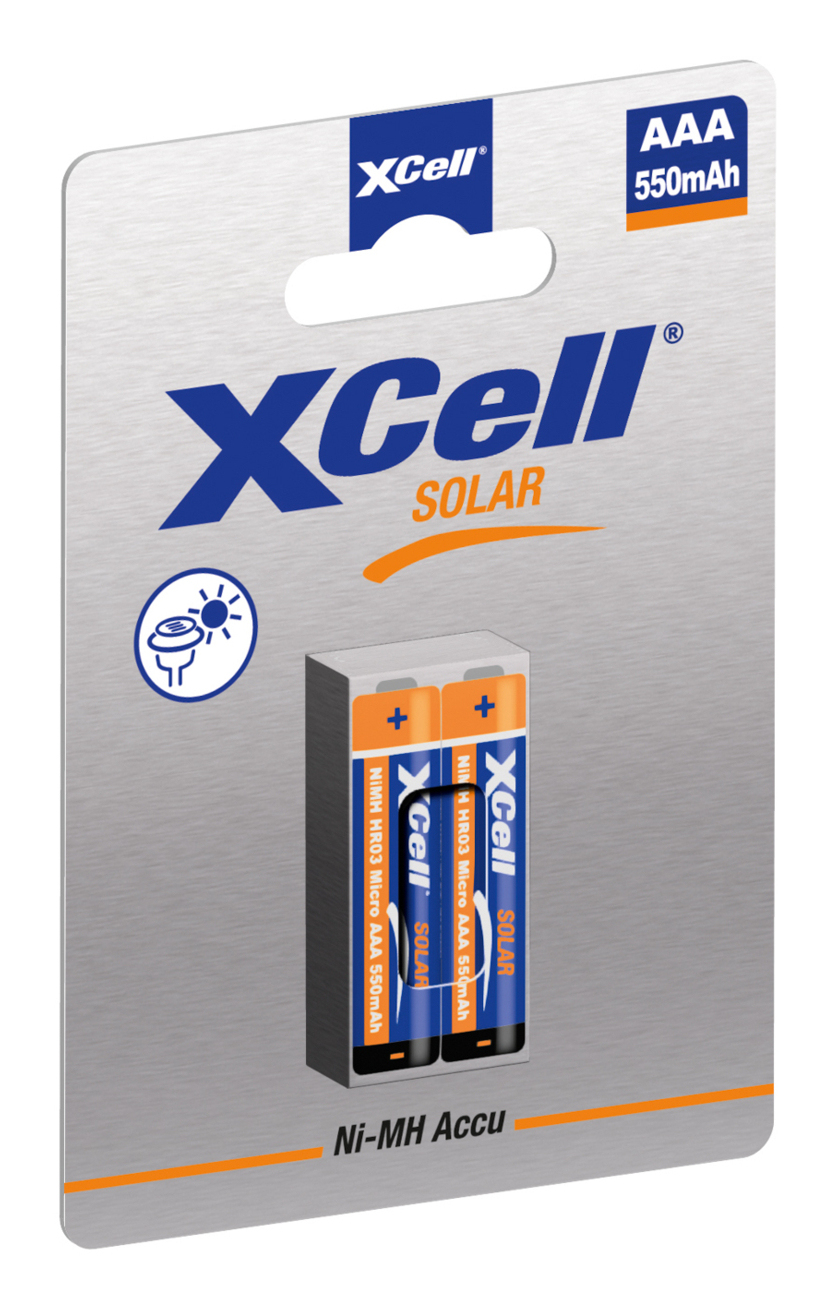 XCell Akku Solar X550AAA Ni-MH Micro AAA 2St. - Akku - Micro (AAA), Ansicht 3